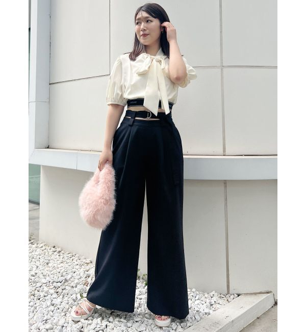 MERCURYDUO「ロゴラインゴムリボンブラウス」|シャツ・ブラウス|