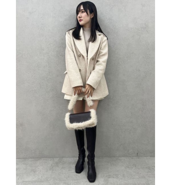 MERCURYDUO「パール付きフレアスリーブリブニット」|ニット・セーター|