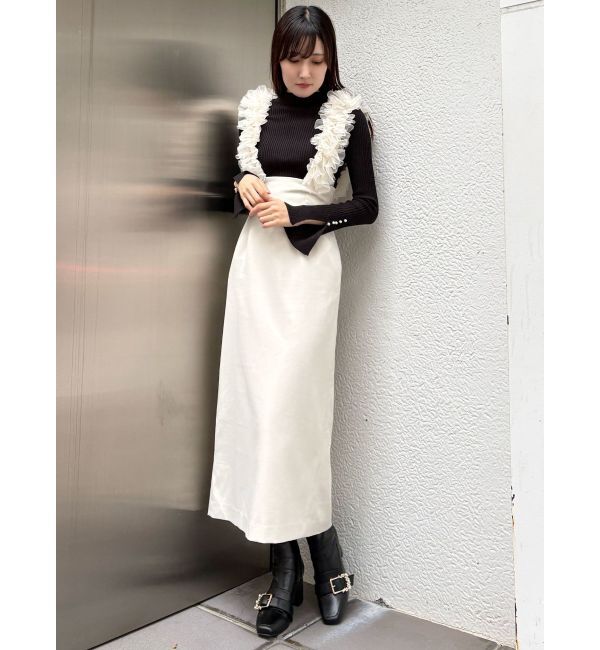 MERCURYDUO「パール付きフレアスリーブリブニット」|ニット・セーター|