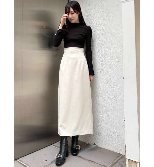 MERCURYDUO「パール付きフレアスリーブリブニット」|ニット・セーター|