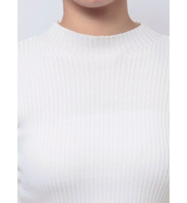 MERCURYDUO「パール付きフレアスリーブリブニット」|ニット・セーター|