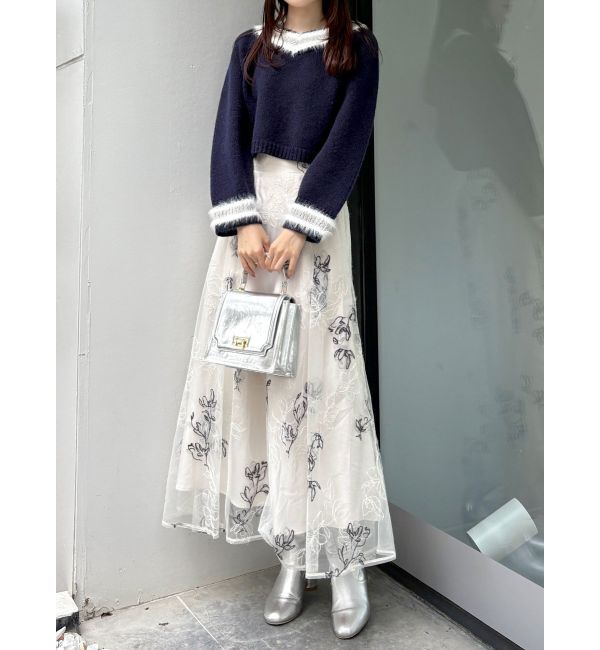 MERCURYDUO「エンブロイダリーフレアスカート」|スカート|