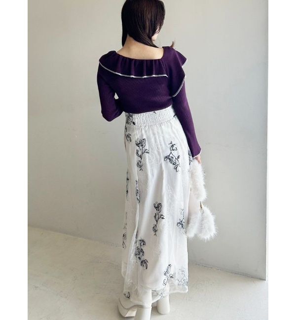 MERCURYDUO「エンブロイダリーフレアスカート」|スカート|