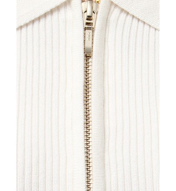MERCURYDUO「ダブルZIP襟付きリブニット」|カーディガン|