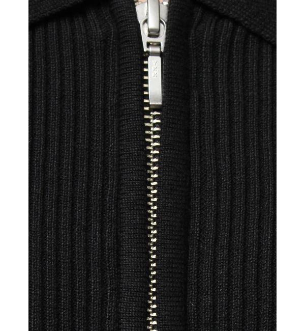 MERCURYDUO「ダブルZIP襟付きリブニット」|カーディガン|