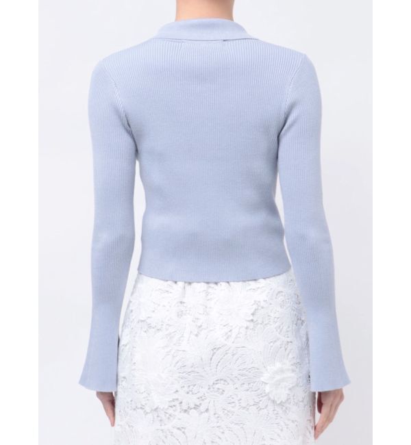 MERCURYDUO「ダブルZIP襟付きリブニット」|カーディガン|