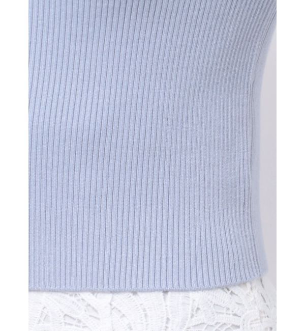 MERCURYDUO「ダブルZIP襟付きリブニット」|カーディガン|