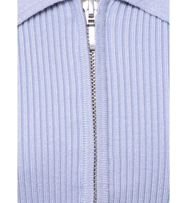 MERCURYDUO「ダブルZIP襟付きリブニット」|カーディガン|