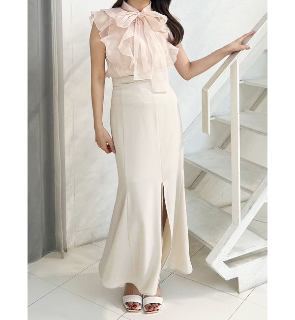 MERCURYDUO「オーガンジー配色メローブラウス」|シャツ・ブラウス|