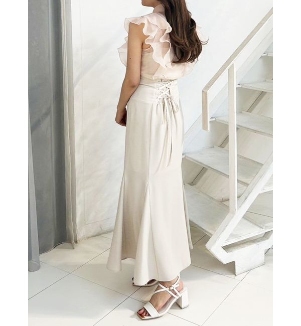 MERCURYDUO「オーガンジー配色メローブラウス」|シャツ・ブラウス|