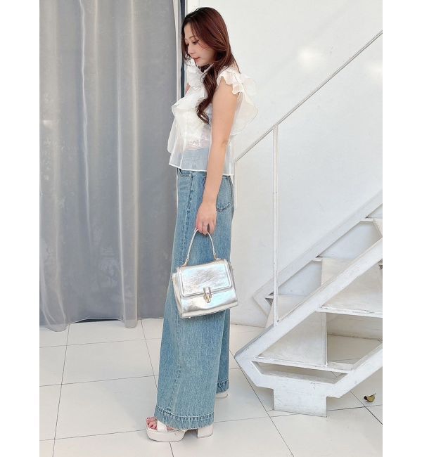 MERCURYDUO「オーガンジー配色メローブラウス」|シャツ・ブラウス|