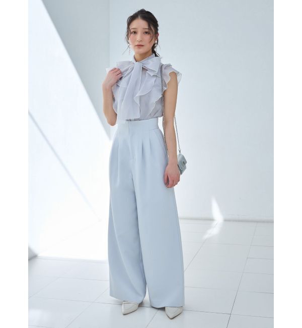 MERCURYDUO「オーガンジー配色メローブラウス」|シャツ・ブラウス|