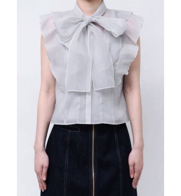 MERCURYDUO「オーガンジー配色メローブラウス」|シャツ・ブラウス|