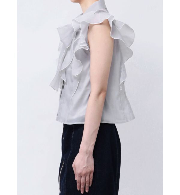 MERCURYDUO「オーガンジー配色メローブラウス」|シャツ・ブラウス|