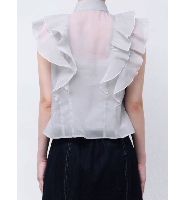 MERCURYDUO「オーガンジー配色メローブラウス」|シャツ・ブラウス|