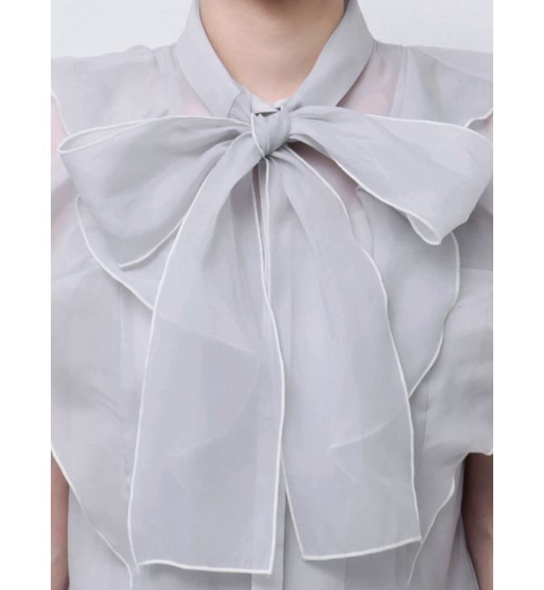 MERCURYDUO「オーガンジー配色メローブラウス」|シャツ・ブラウス|