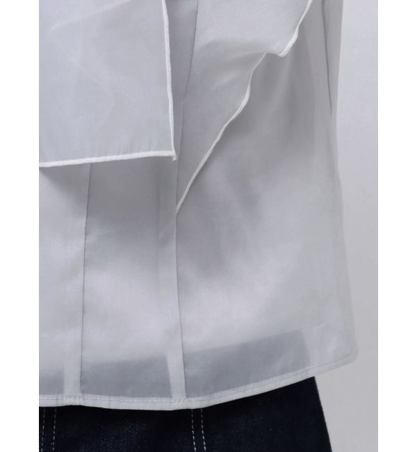 MERCURYDUO「オーガンジー配色メローブラウス」|シャツ・ブラウス|