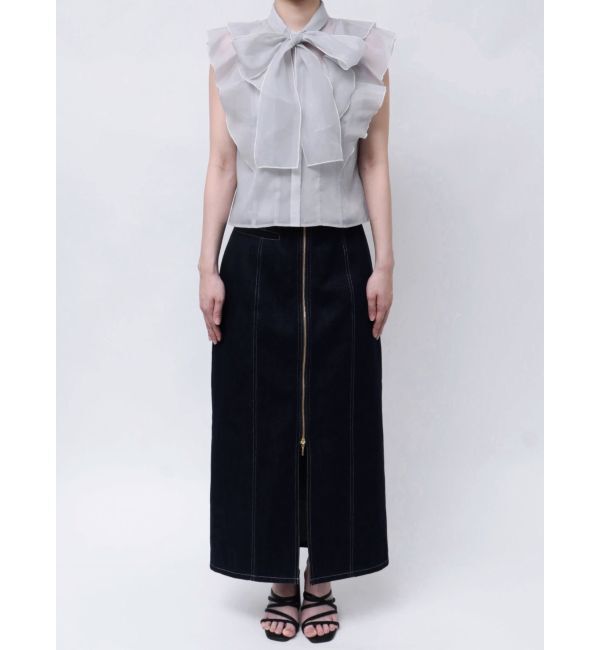 MERCURYDUO「オーガンジー配色メローブラウス」|シャツ・ブラウス|