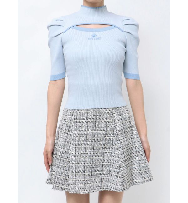 MERCURYDUO「【MARY QUANTコラボ】バイカラーカットアウトリブニット」|ニット・セーター|