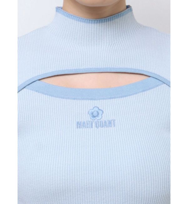 MERCURYDUO「【MARY QUANTコラボ】バイカラーカットアウトリブニット」|ニット・セーター|