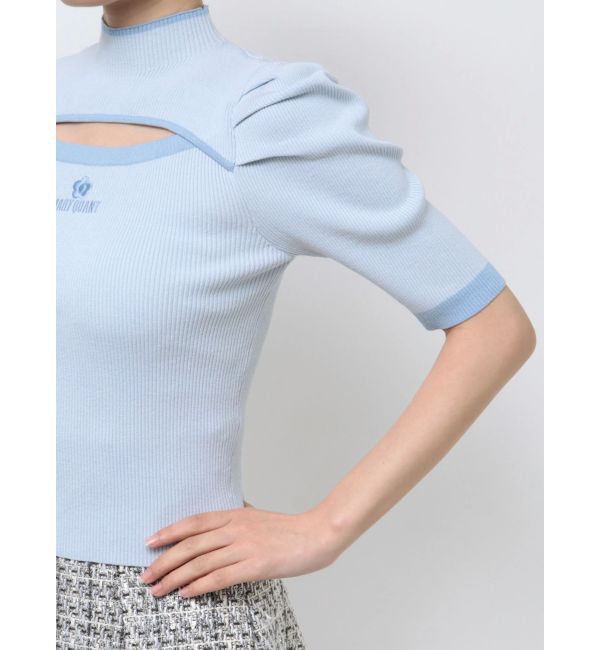 MERCURYDUO「【MARY QUANTコラボ】バイカラーカットアウトリブニット」|ニット・セーター|