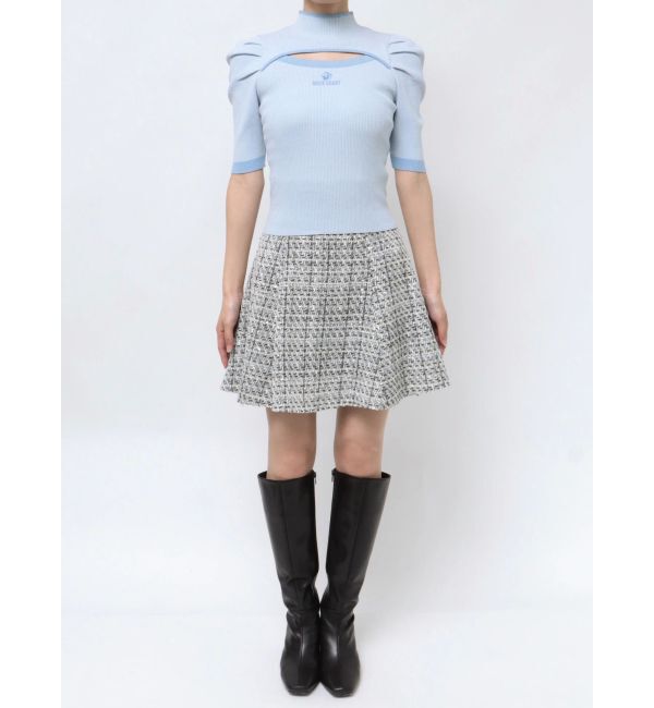 MERCURYDUO「【MARY QUANTコラボ】バイカラーカットアウトリブニット」|ニット・セーター|