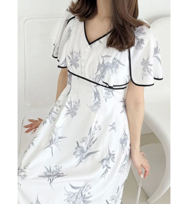 MERCURYDUO「パイピングフラワーワンピース」|ワンピース|