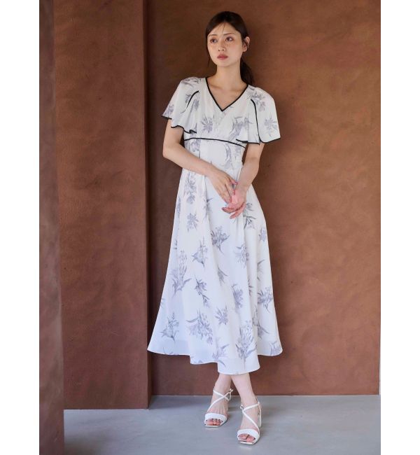 MERCURYDUO「パイピングフラワーワンピース」|ワンピース|