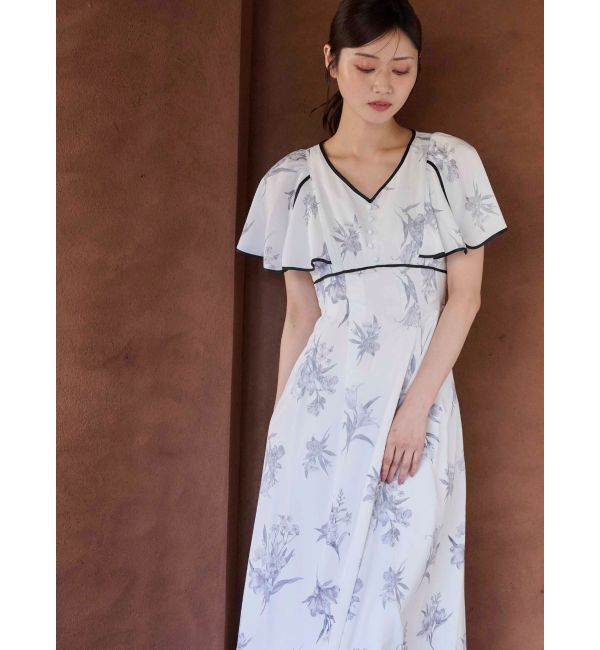 MERCURYDUO「パイピングフラワーワンピース」|ワンピース|