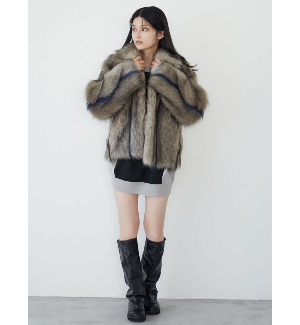 MURUA「フェイクファーラインジャガードコート」|その他|