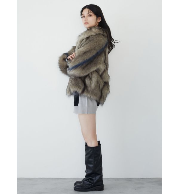 MURUA「フェイクファーラインジャガードコート」|その他|