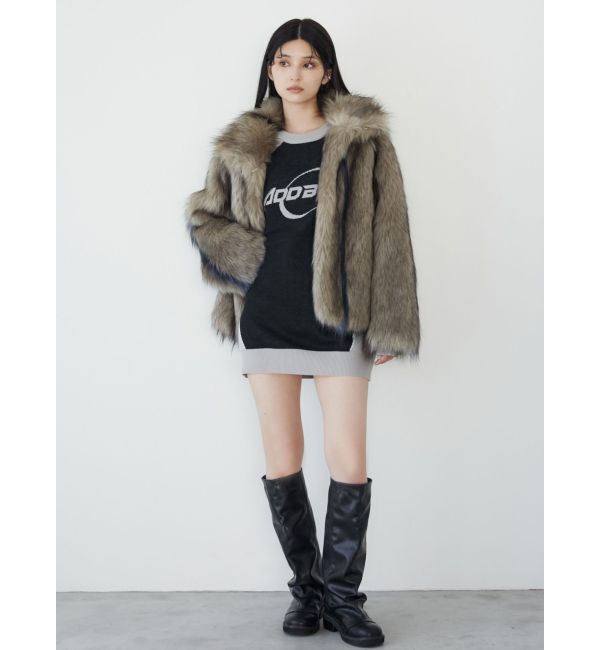 MURUA「フェイクファーラインジャガードコート」|その他|