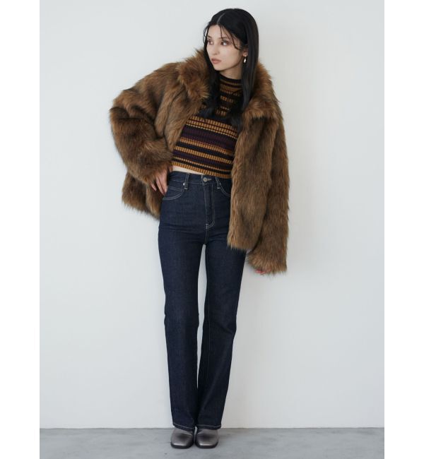 MURUA「フェイクファーラインジャガードコート」|その他|