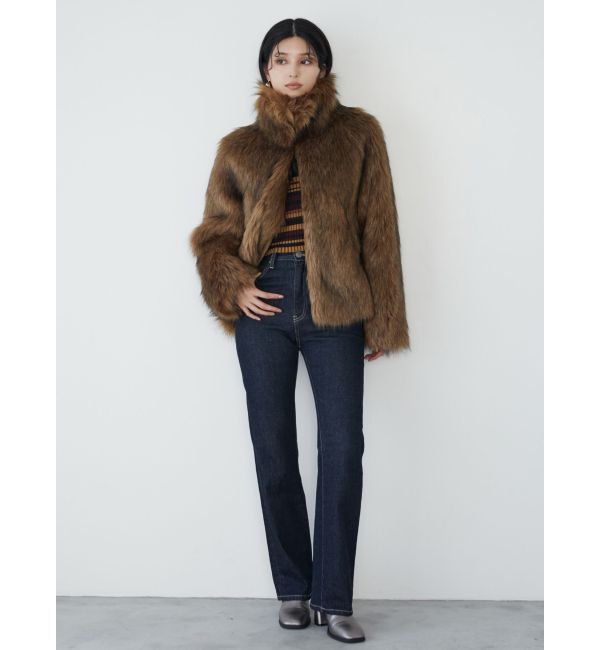 MURUA「フェイクファーラインジャガードコート」|その他|