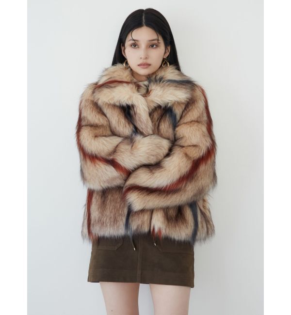 MURUA「フェイクファーラインジャガードコート」|その他|