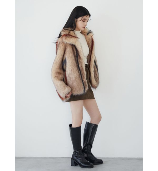 MURUA「フェイクファーラインジャガードコート」|その他|