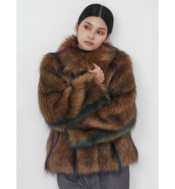 MURUA「フェイクファーラインジャガードコート」|その他|