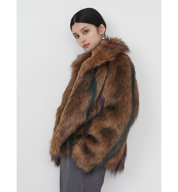 MURUA「フェイクファーラインジャガードコート」|その他|