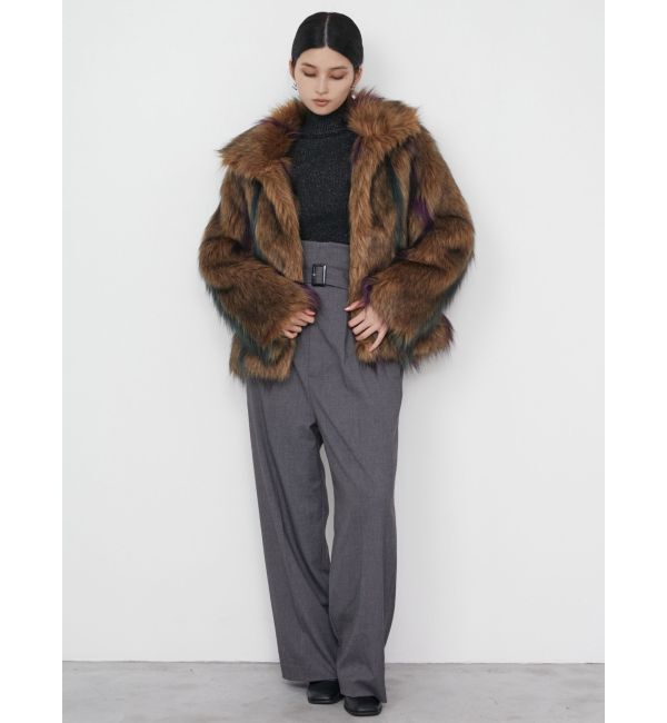 MURUA「フェイクファーラインジャガードコート」|その他|