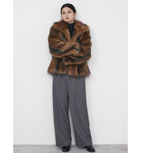 MURUA「フェイクファーラインジャガードコート」|その他|