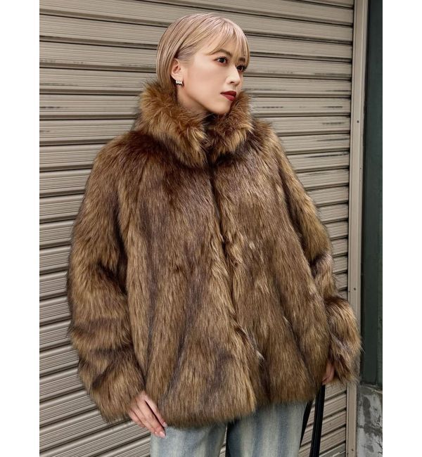 MURUA「フェイクファーラインジャガードコート」|その他|