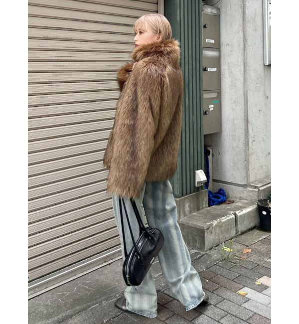 MURUA「フェイクファーラインジャガードコート」|その他|