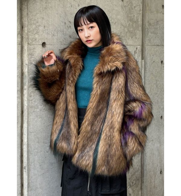 MURUA「フェイクファーラインジャガードコート」|その他|
