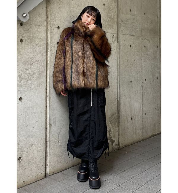 MURUA「フェイクファーラインジャガードコート」|その他|