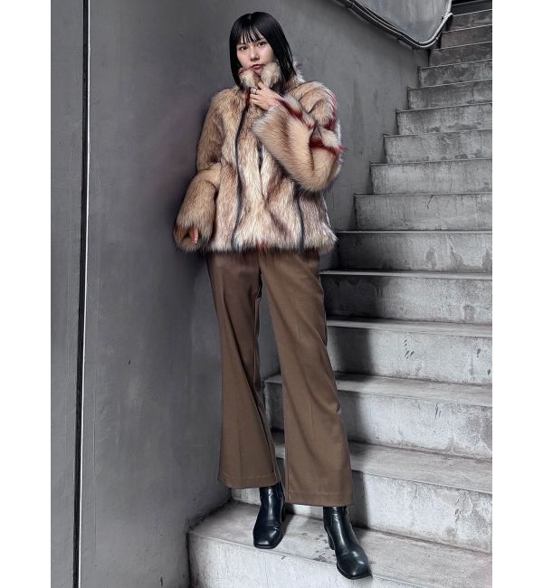 MURUA「フェイクファーラインジャガードコート」|その他|