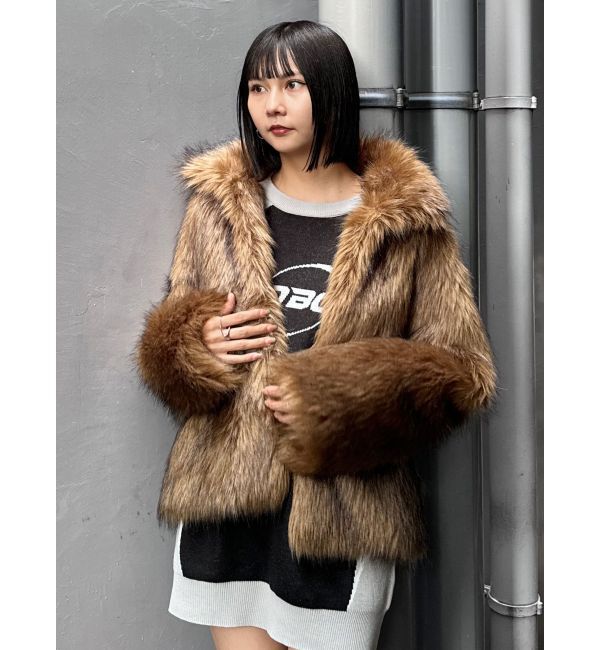 MURUA「フェイクファーラインジャガードコート」|その他|