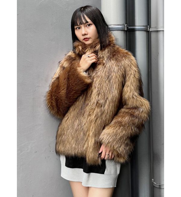 MURUA「フェイクファーラインジャガードコート」|その他|