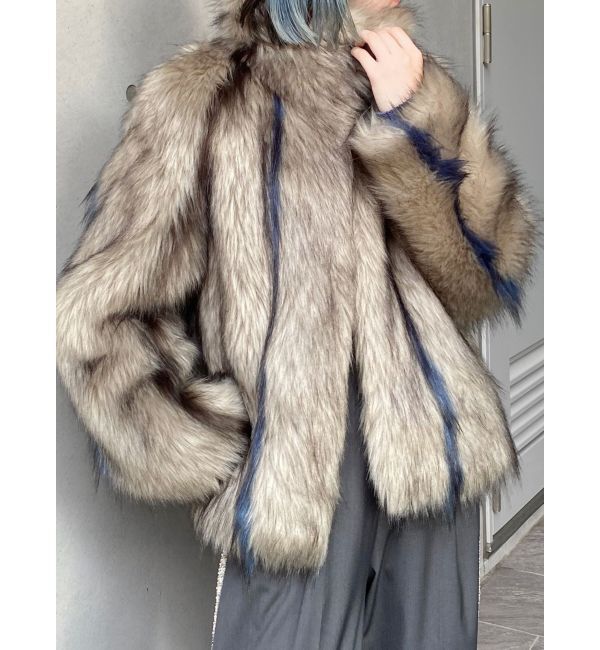 MURUA「フェイクファーラインジャガードコート」|その他|