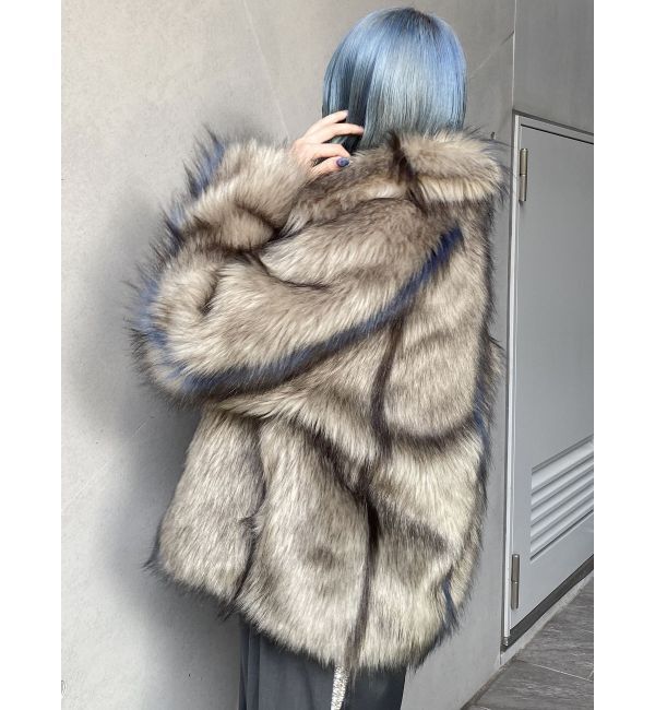 MURUA「フェイクファーラインジャガードコート」|その他|