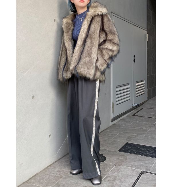 MURUA「フェイクファーラインジャガードコート」|その他|